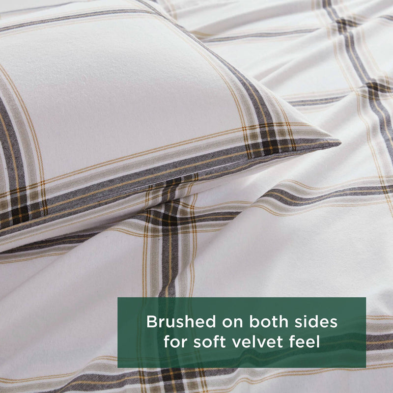 4 PCS Full Sheet Set Tan Plaid
