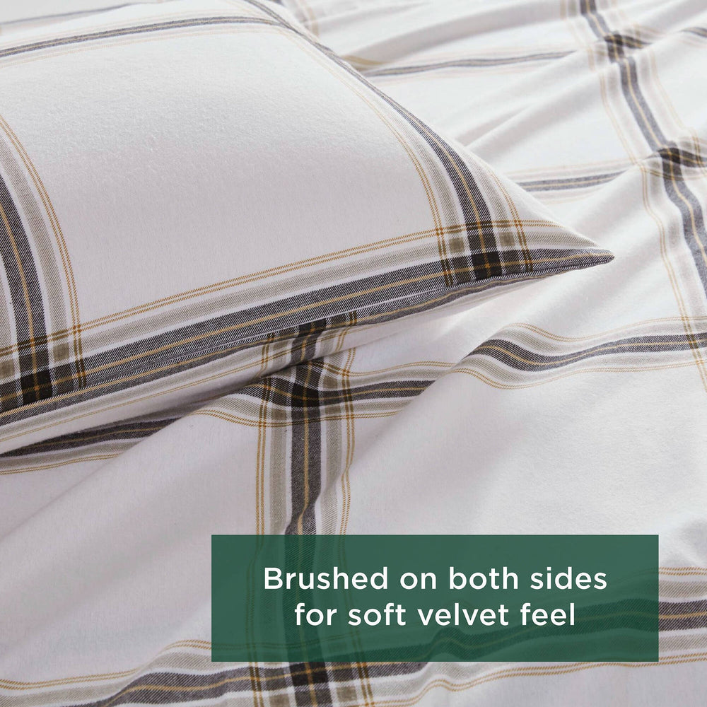 4 PCS Queen Sheet Set Tan Plaid Media 3