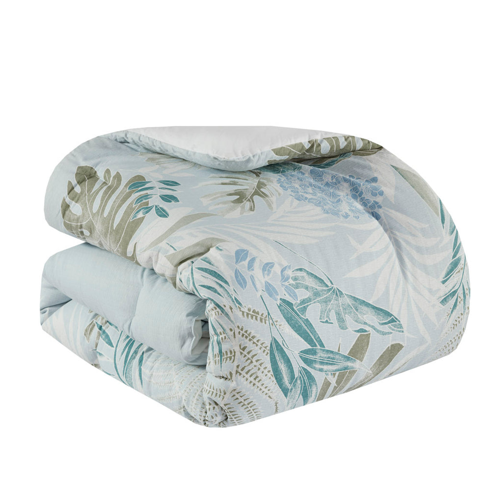 6 Piece Oversized Cotton Comforter Set with Throw Pillow Blue Cal King Media 15