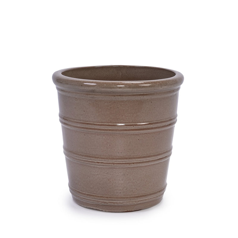 3 Pieces Ceramic Flowerpot, Modern Planter for Patio, Garden or Windowsills - Antique Yellow
