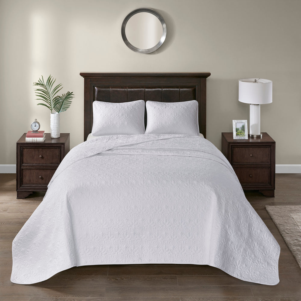Reversible Bedspread Set White Twin Media 7