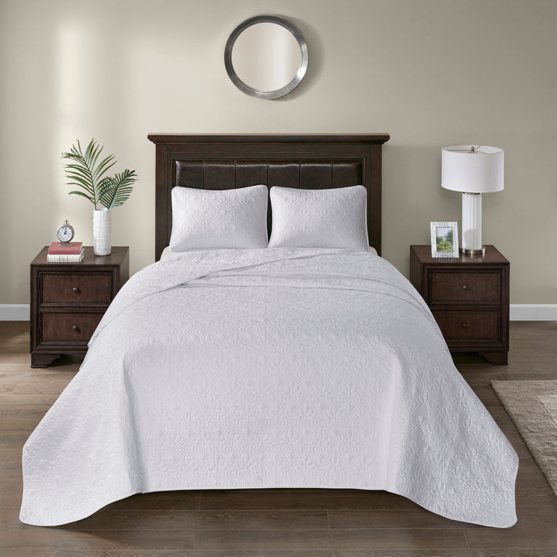 Reversible Bedspread Set White Twin