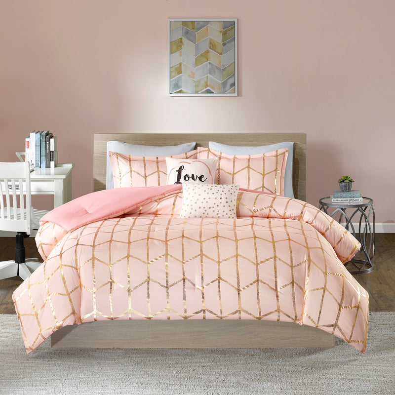 5-Piece 100% Polyester Brushed Comforter Set