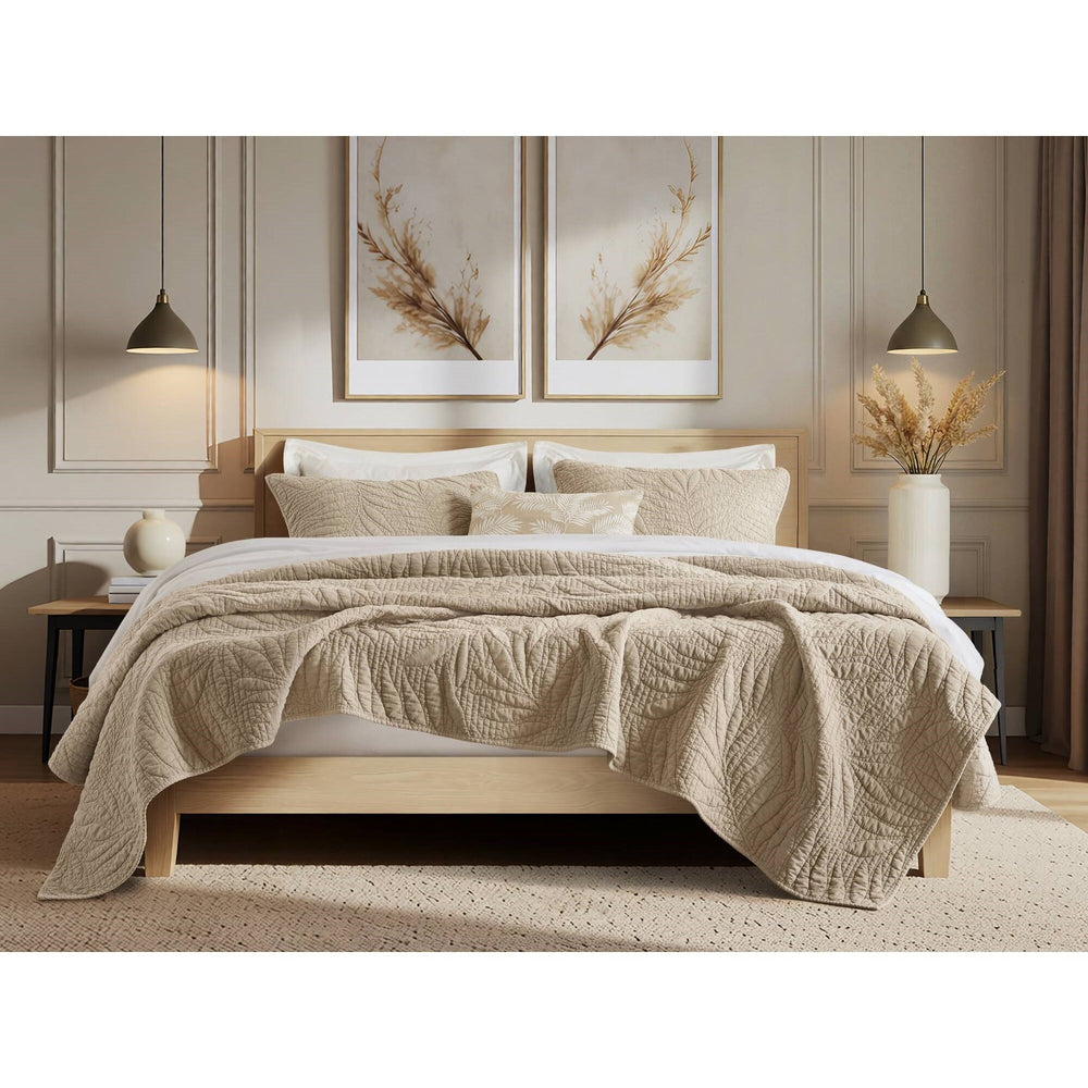 Full/Queen 3 Piece  Cotton Quilt Set Linen Media 12