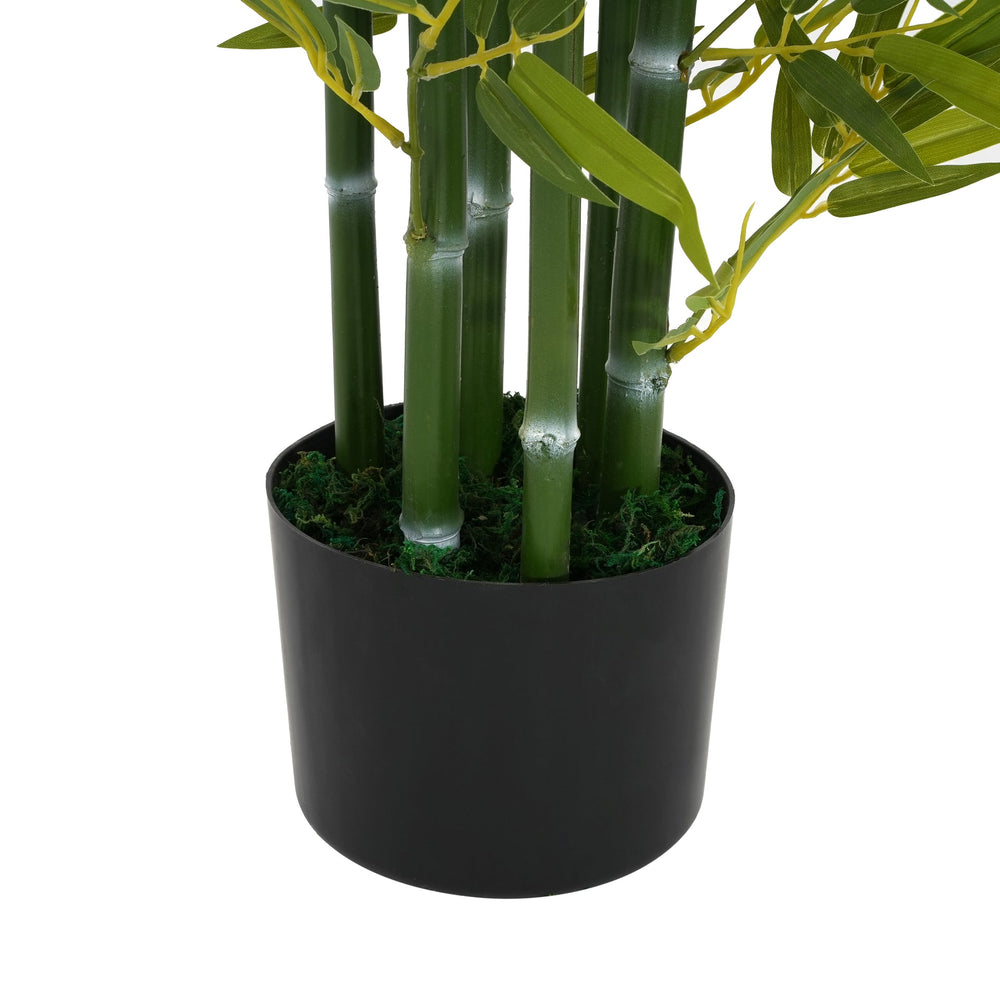 5' Artificial Bamboo with Black Plastic Pot, Set of 2 Media 10