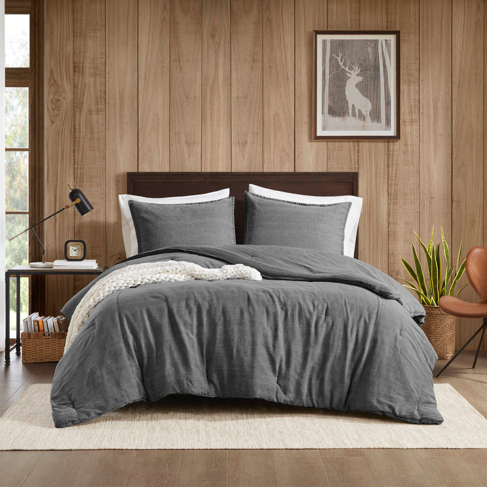 3PCS Full/Queen Twill Washed Comforter Set Media 1