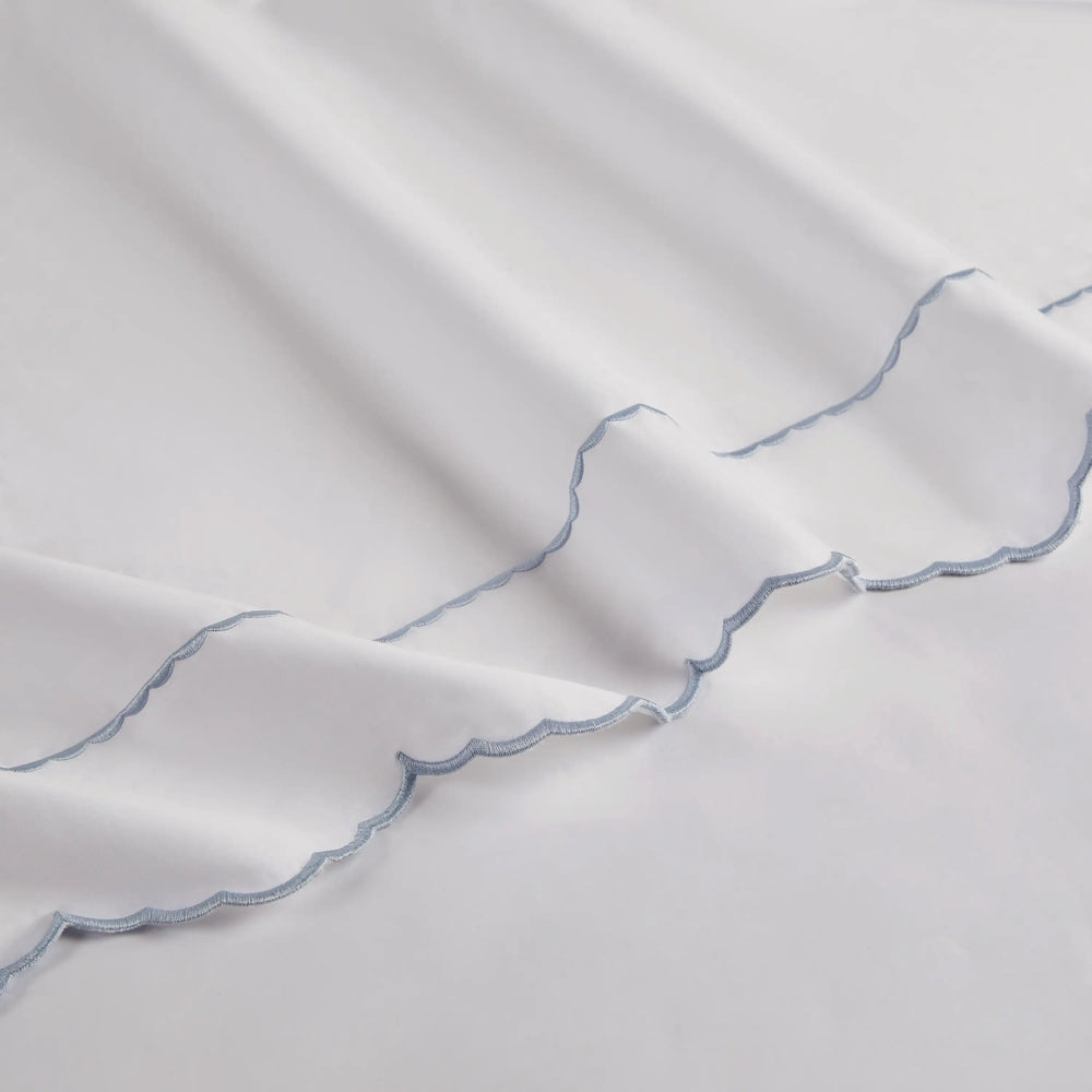 25778389 4 Pieces Cal King Cotton Sheet Set,White+Blue     DTY Store 4 Pieces Cotton Sheet Set     DTY Store