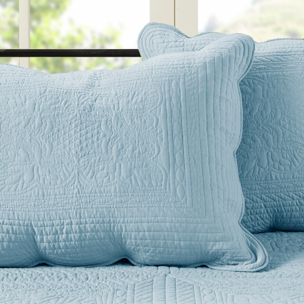 6 Piece Reversible Scalloped Edge Daybed Cover Set Blue Daybed Media 4