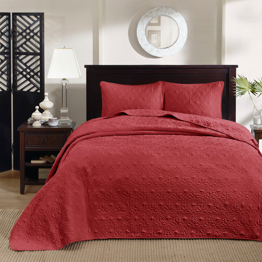 Reversible Bedspread Set Red King Media 7