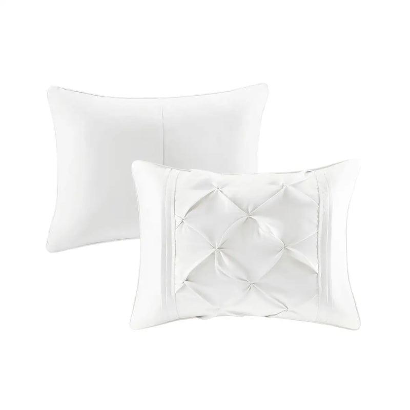 7-Piece 100% Polyester Pieced Pleated Tufted Comforter Set