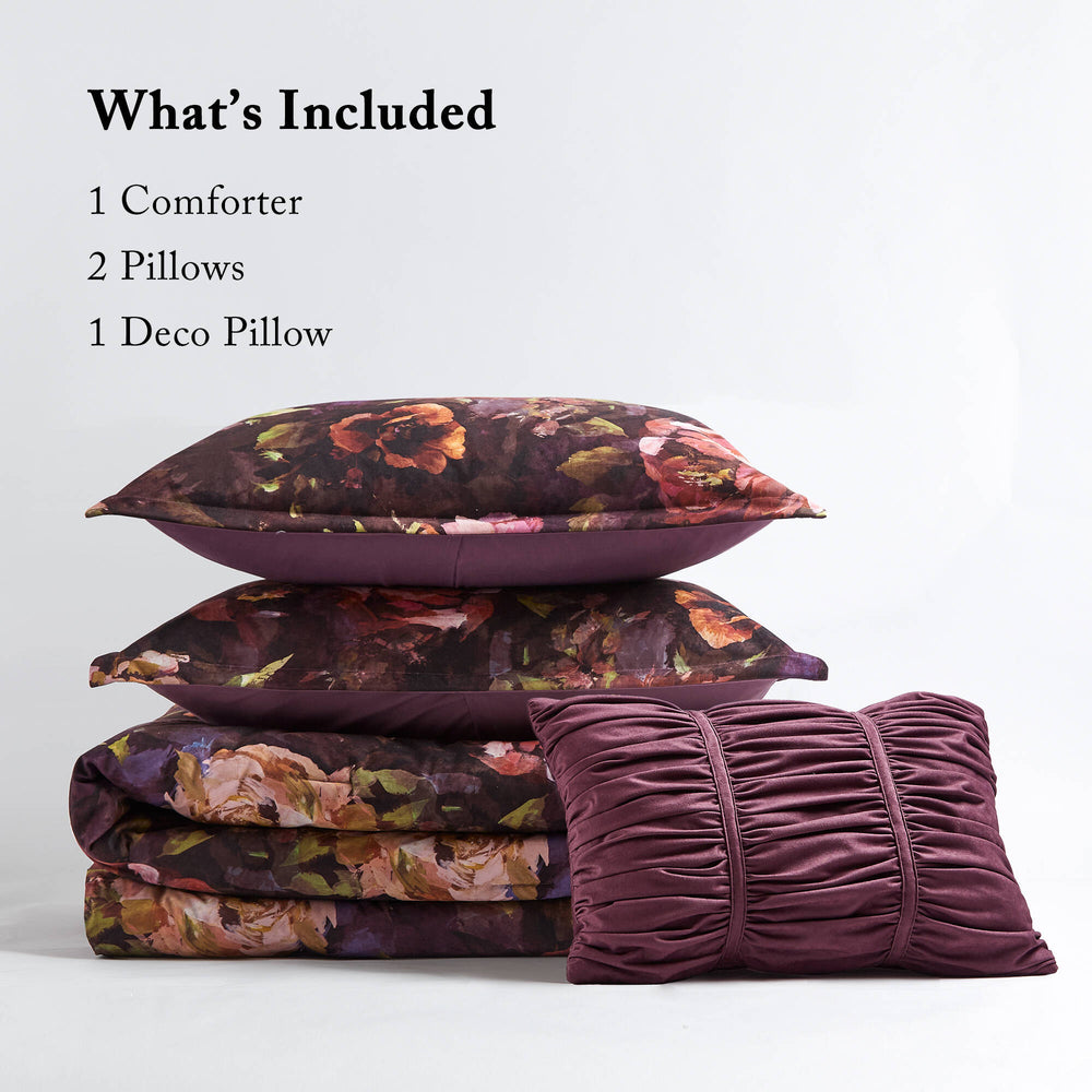 4-Piece Queen Velvet Comforter Set Media 2