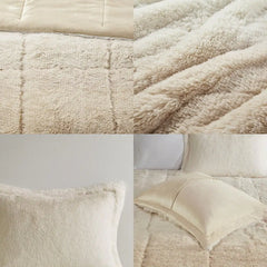 Ombre Shaggy Long Fur Comforter Mini Set perspective