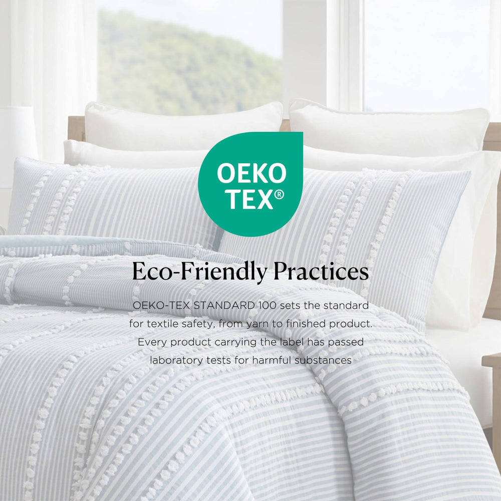 3- Piece King Cotton Yarn Dyed Duvet Cover Set Media 12