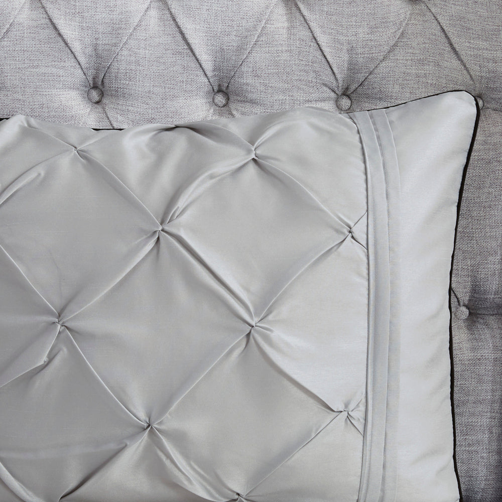 7-Piece King 100% Polyester Pieced Pleated Tufted Comforter Set Media 7
