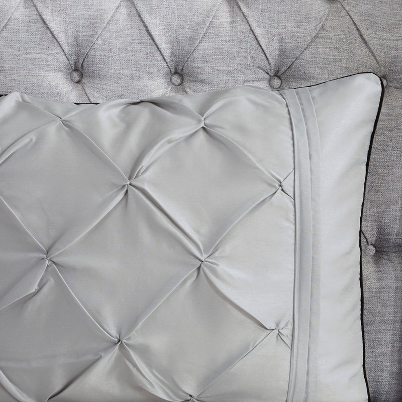7-Piece 100% Polyester Pieced Pleated Tufted Comforter Set
