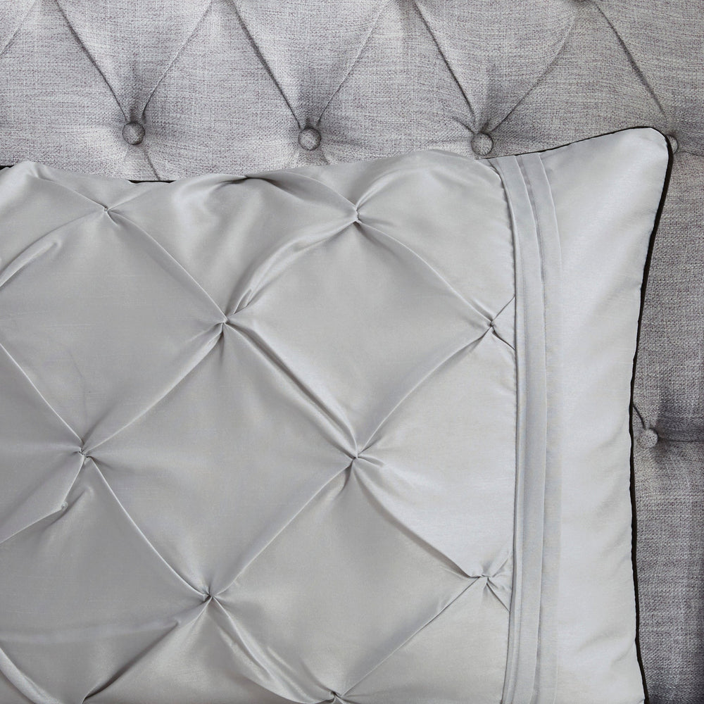 7-Piece Queen 100% Polyester Pieced Pleated Tufted Comforter Set Media 7