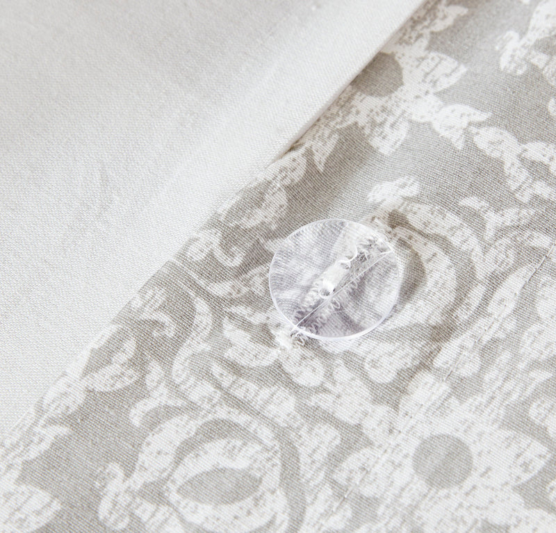 Full/Queen 4 Piece Embroidered Cotton Reversible Duvet Cover Set
