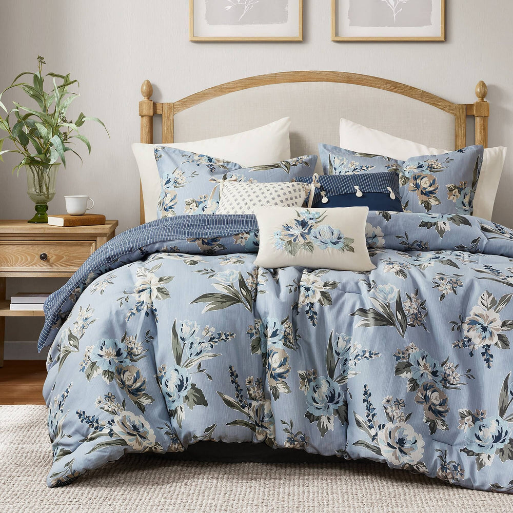 7PCS King Vintage Floral Comforter Set Media 2