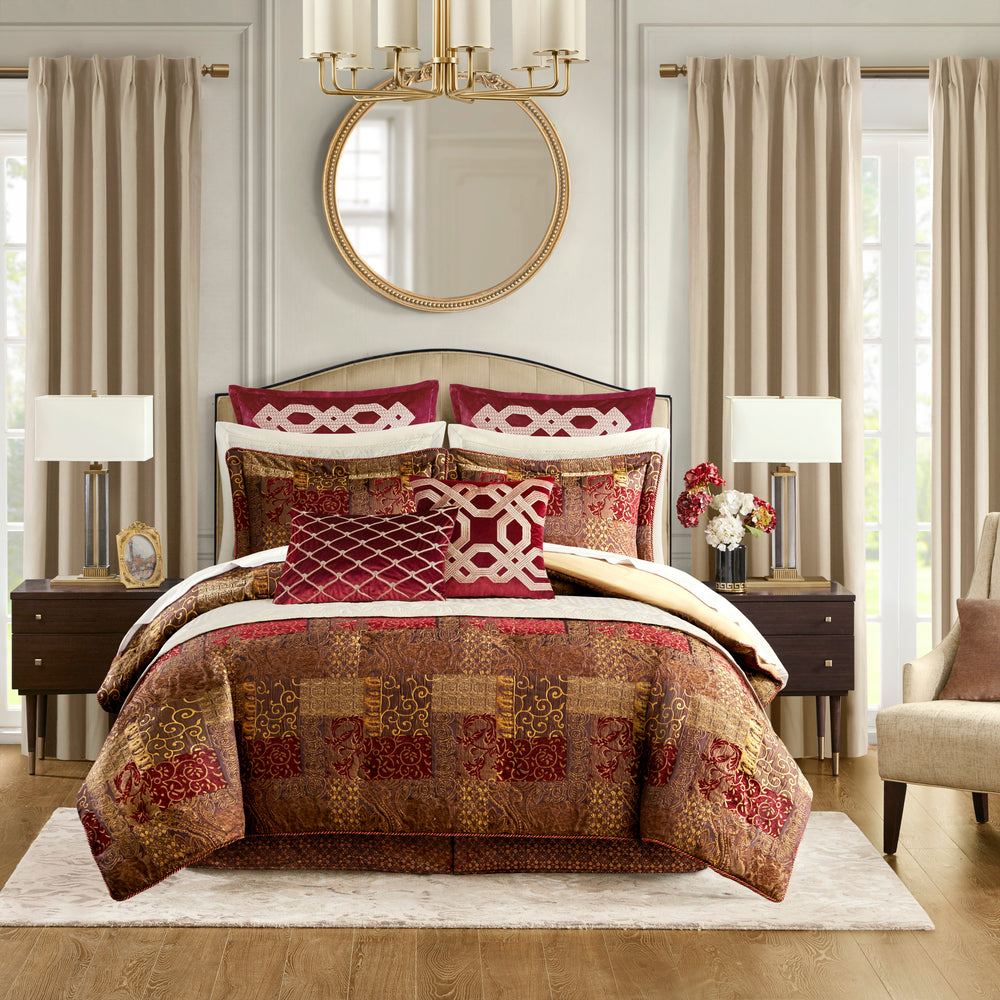 4 Piece Brown Comforter Set Brown King Media 8
