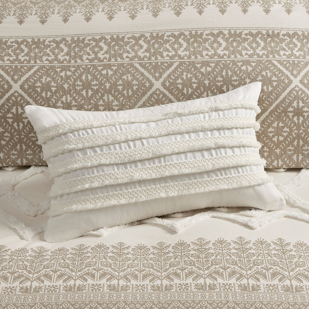 King/Cal King 3 Piece Cotton Duvet Cover Set with Chenille Tufting Media 8