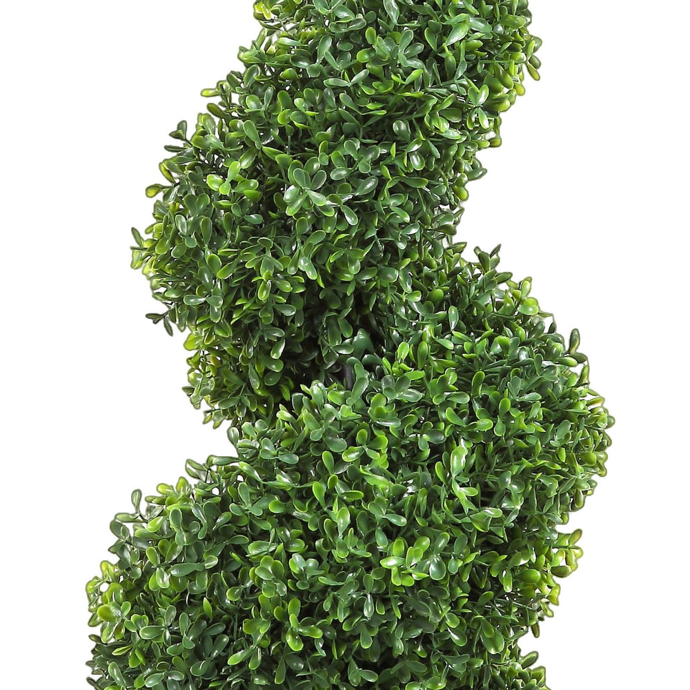 2 pcs. Artificial Boxwood Tower Topiary Spiral Artificial Plant 122cm high Decorative Plant Green Plastic PE Iron Topiary Plants incl. 10 pcs. Replacement Leaves Media 2