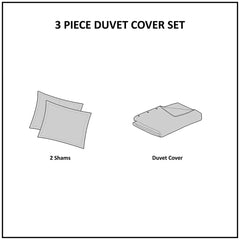 3 Piece Cotton Jacquard Duvet Cover Set perspective