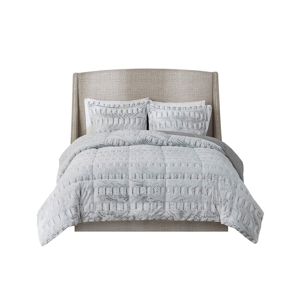 Full/Queen Back Print Long Fur Comforter Mini Set Media 9