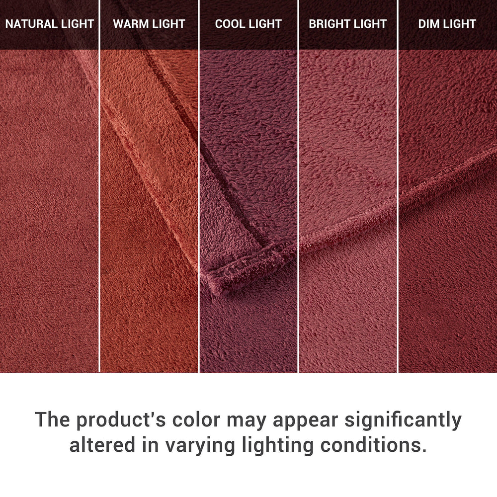 4 PCS Full Micro Plush Sheet Set Burgundy Media 2