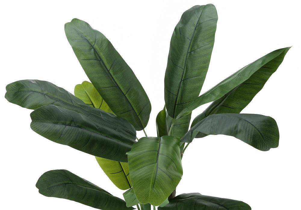 Artificial Plant, 55' Tall, Banana Tree, Indoor, Faux, Fake, Floor, Greenery, Potted, Real Touch, Decorative, Green Leaves, Black Pot Media 5