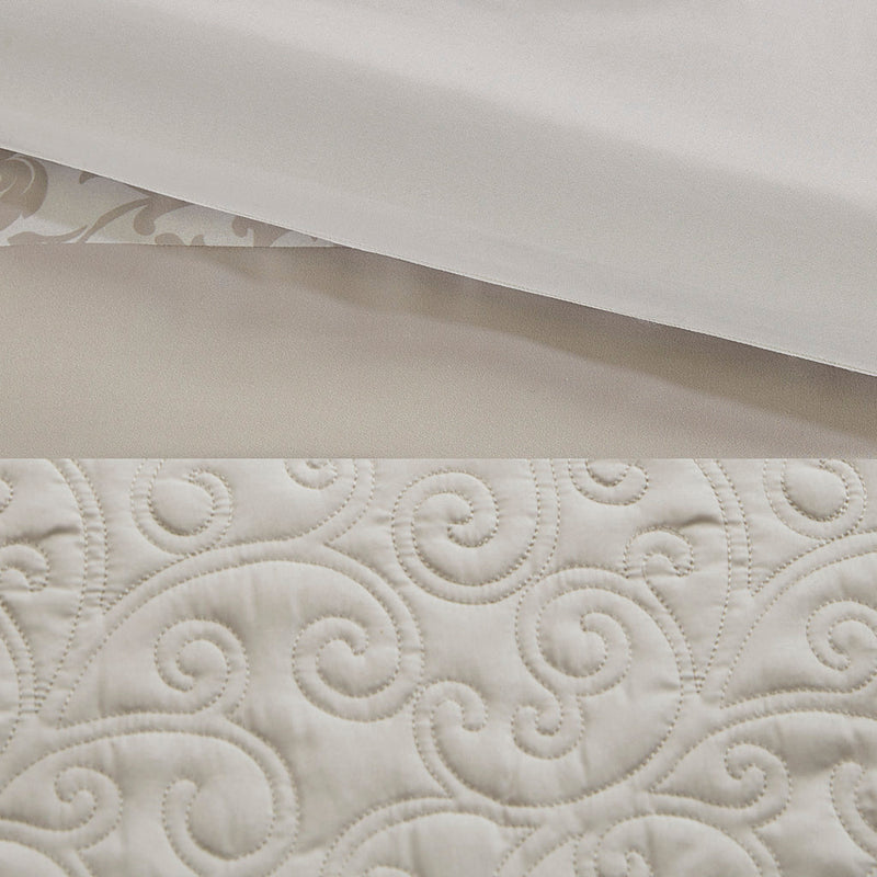 Embroidered 8 Piece Comforter Set Neutral Cal King