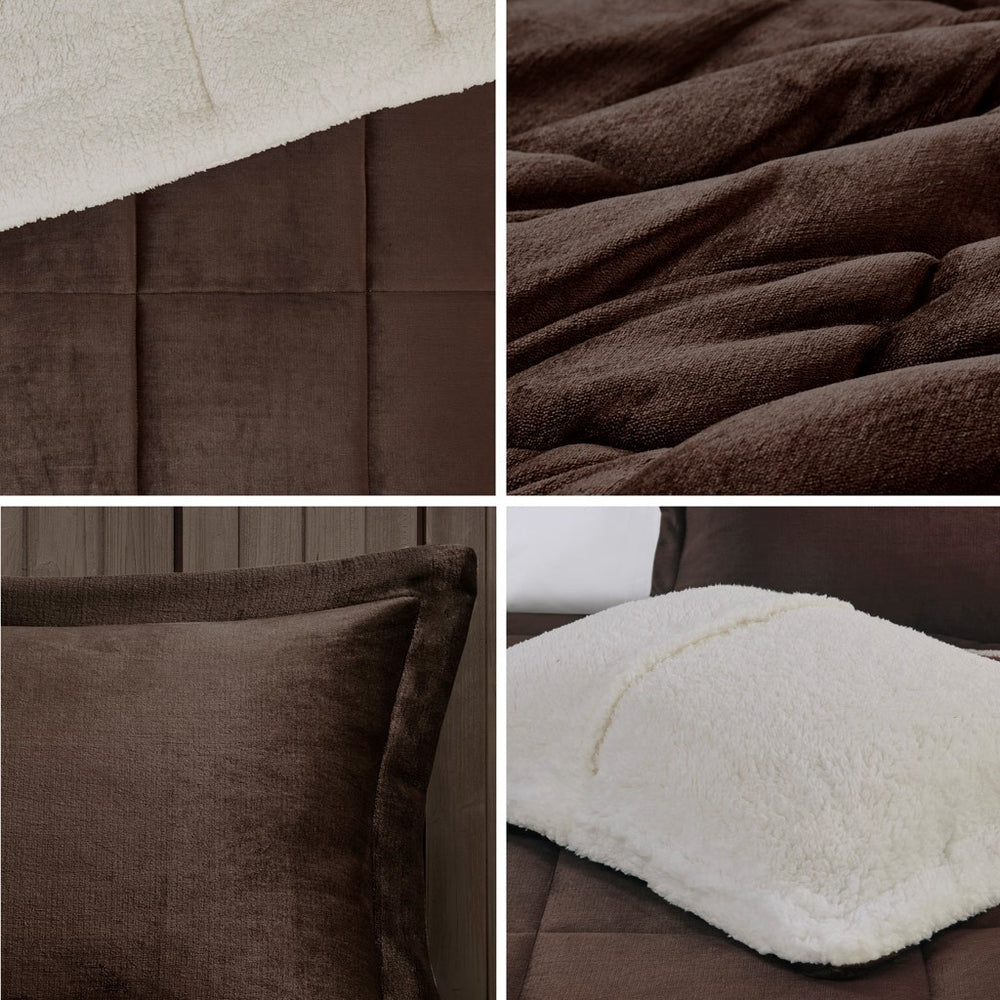 King Plush to Sherpa Down Alternative Comforter Set Media 4