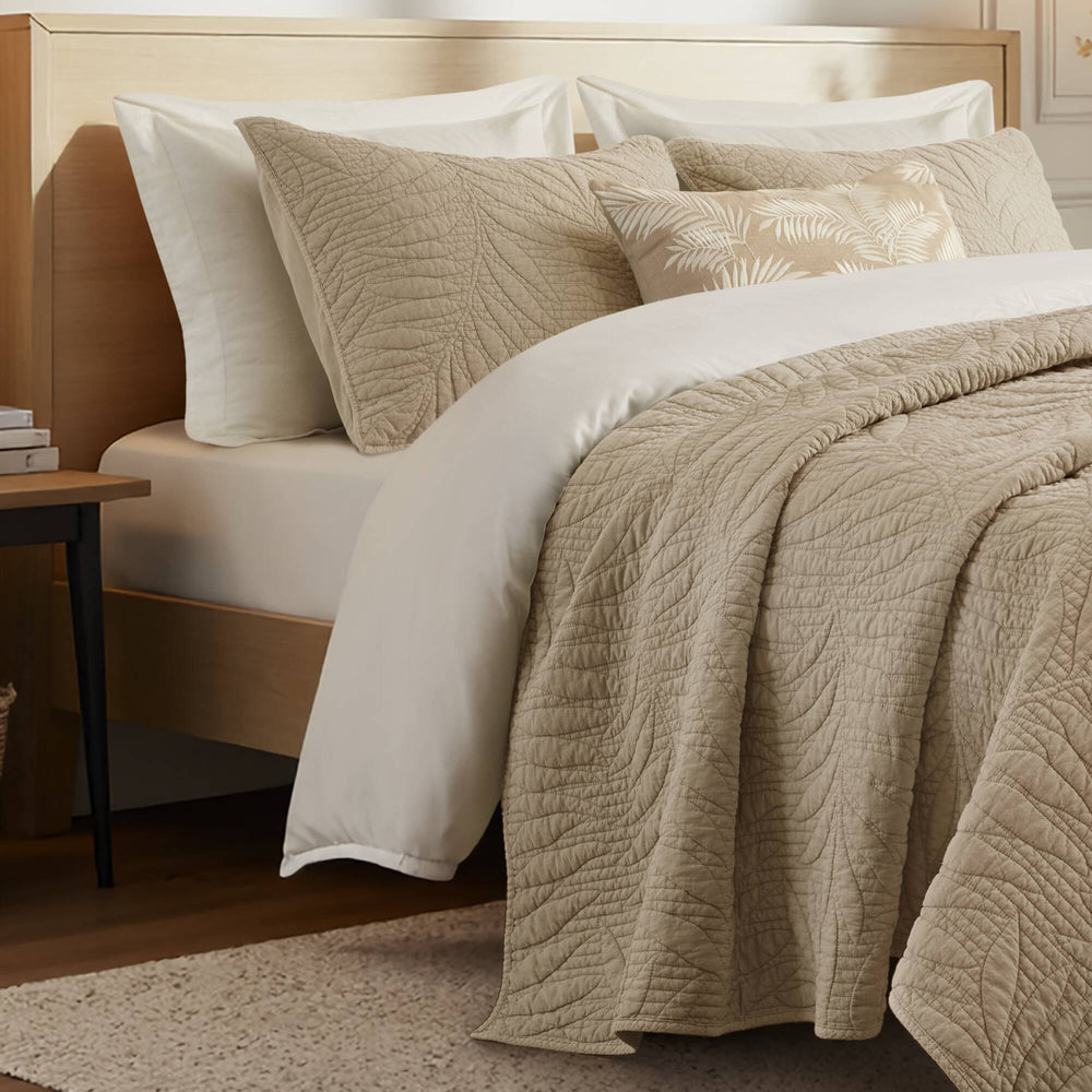 Full/Queen 3 Piece  Cotton Quilt Set Linen Media 8