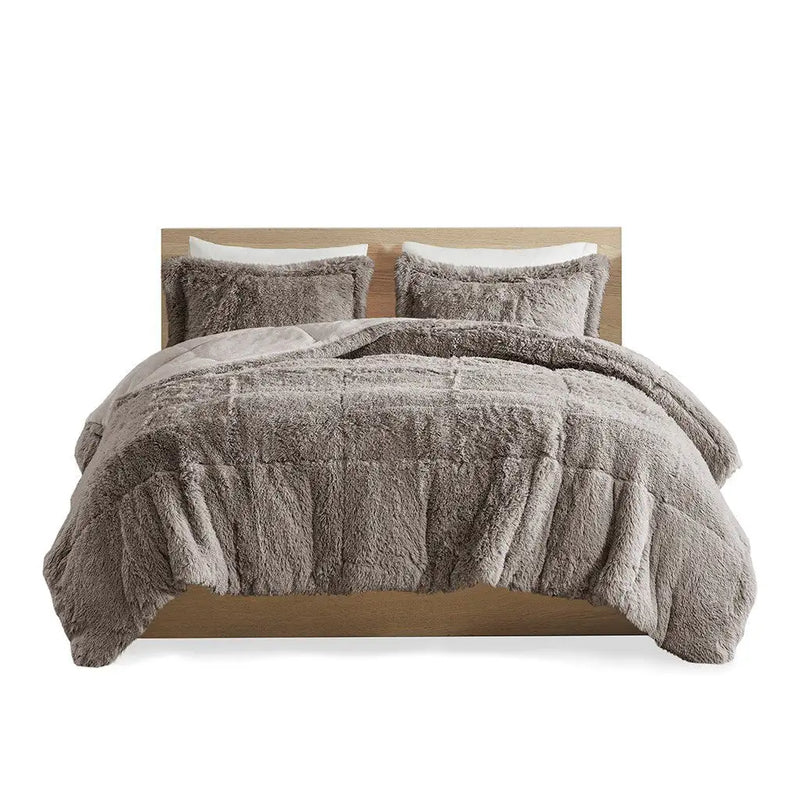Shaggy Long Fur Comforter Mini Set