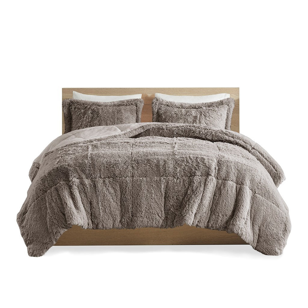 King/Cal King Shaggy Long Fur Comforter Mini Set Media 6