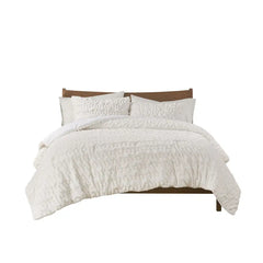 Ruched Fur Down Alternative Comforter Set perspective