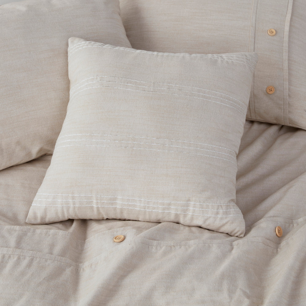5 Piece Organic Cotton Oversized Comforter Cover Set w/removable insert Natural Full/Queen Media 2