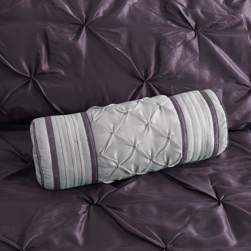 7 Piece Tufted Comforter Set Plum King