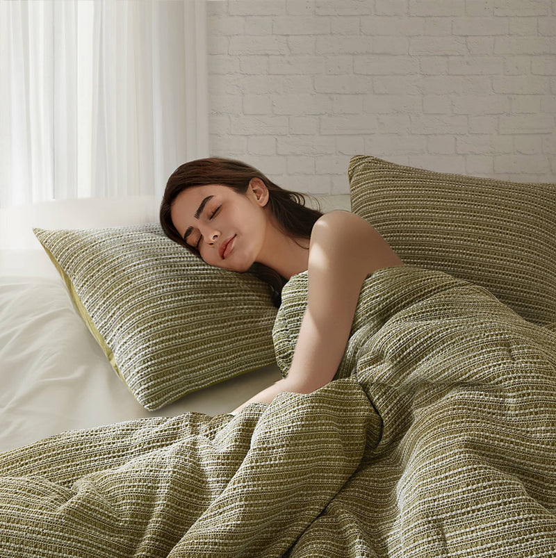 3PCS Waffle Washed Duvet Set