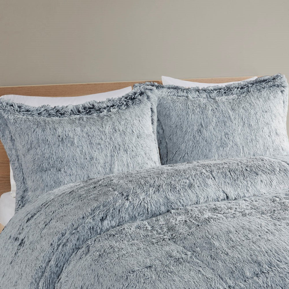 Full/Queen Shaggy Long Fur Comforter Mini Set Media 6