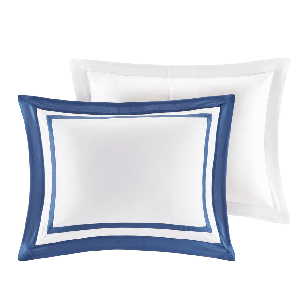8 Piece Comforter and Quilt Set Collection Navy Full/Queen Media 12