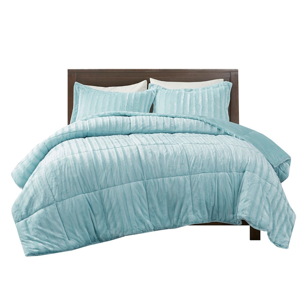 Full/Queen Faux Fur Comforter Mini Set Media 10