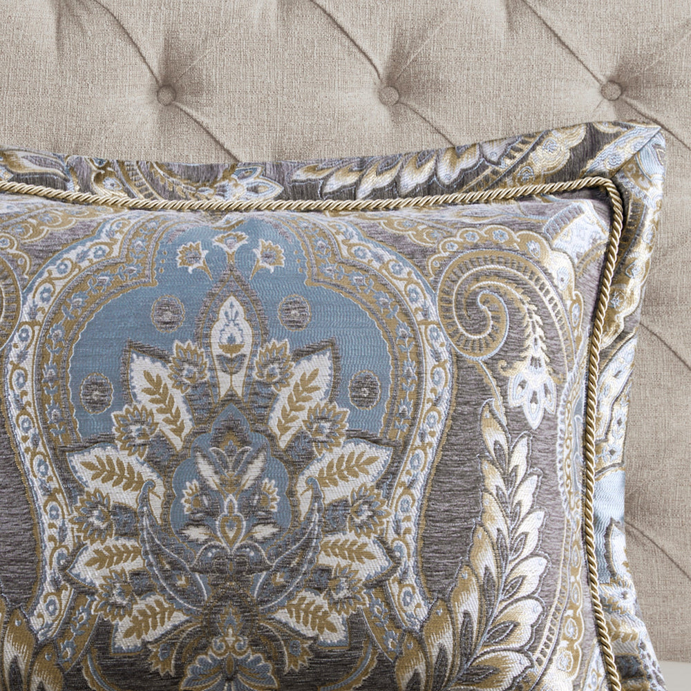 4 Piece Comforter Set Blue/Grey King Media 3