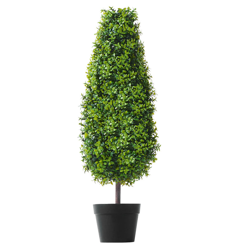 2 Pack 3' Artificial Boxwood Topiary Tree Faux Plant UV Decor In/Outdoor