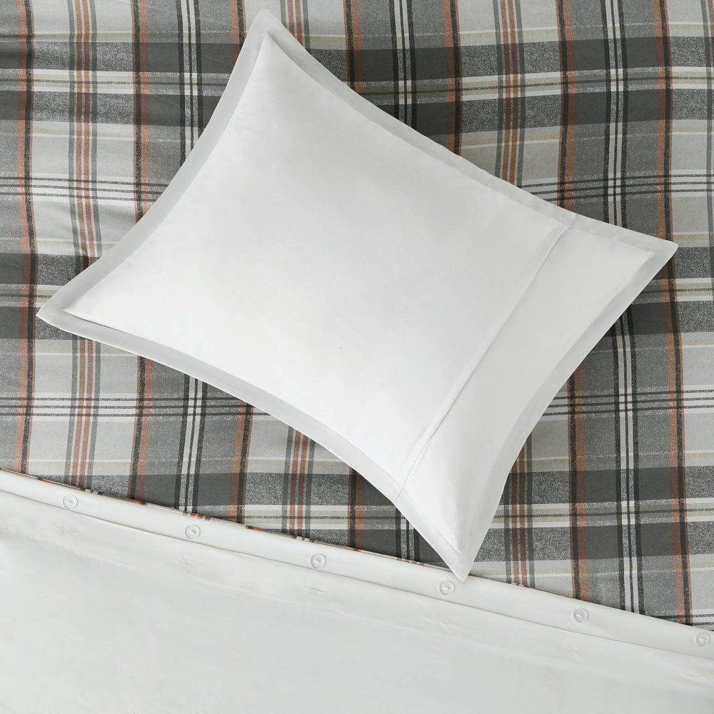 3PCS Full/Queen Plaid Duvet Cover Set Media 15