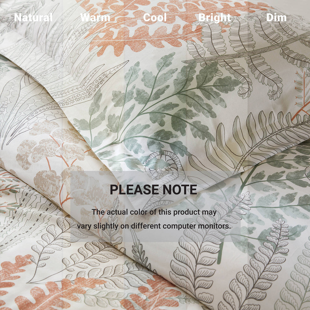 3-Piece King 100% Cotton Sateen Duvet Cover Set,Terracotta/Linen Media 8