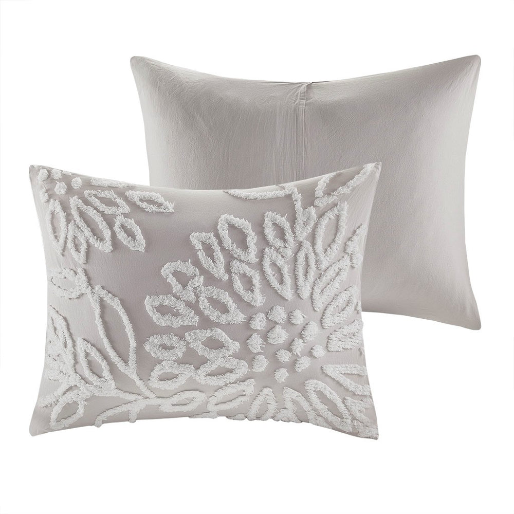 Full/Queen 3 Piece Tufted Cotton Chenille Floral Duvet Cover Set Media 7