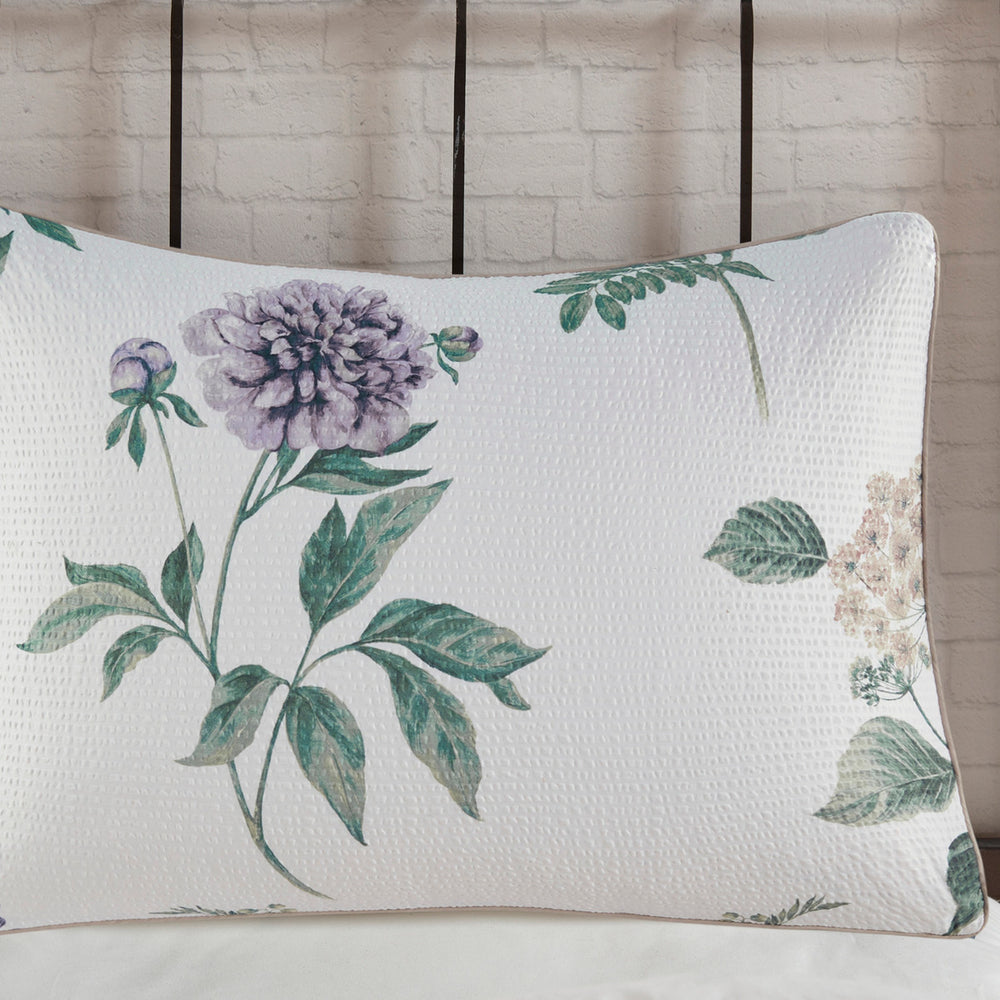 7 Piece Printed Seersucker Comforter Set with Throw Blanket Taupe/Blush King/Cal King Media 9