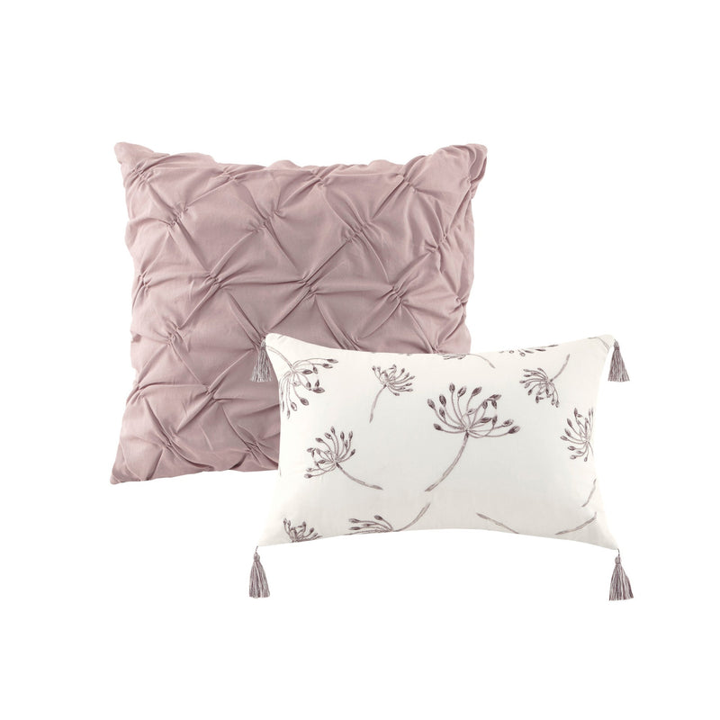 8 Piece Cotton Printed Comforter Set Blush Cal King