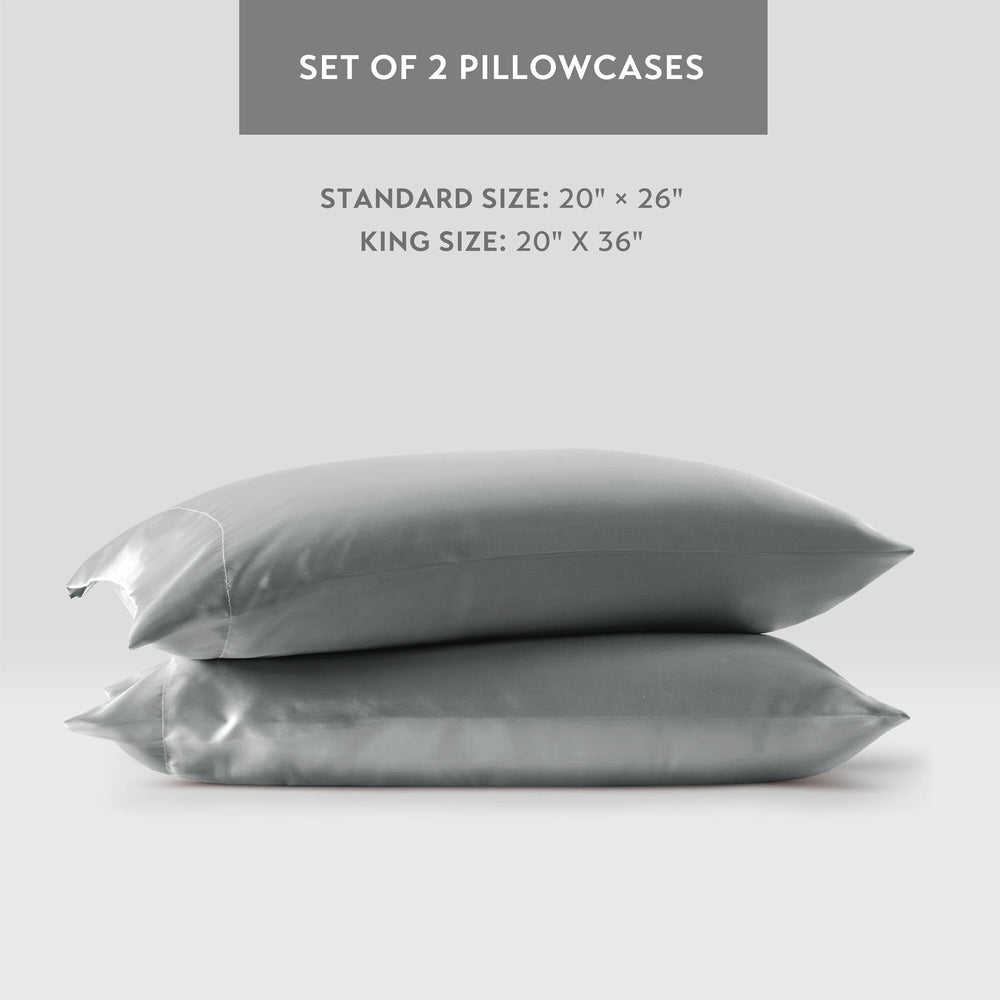 4 PCS Twin Luxury Sheet Set Grey Media 5