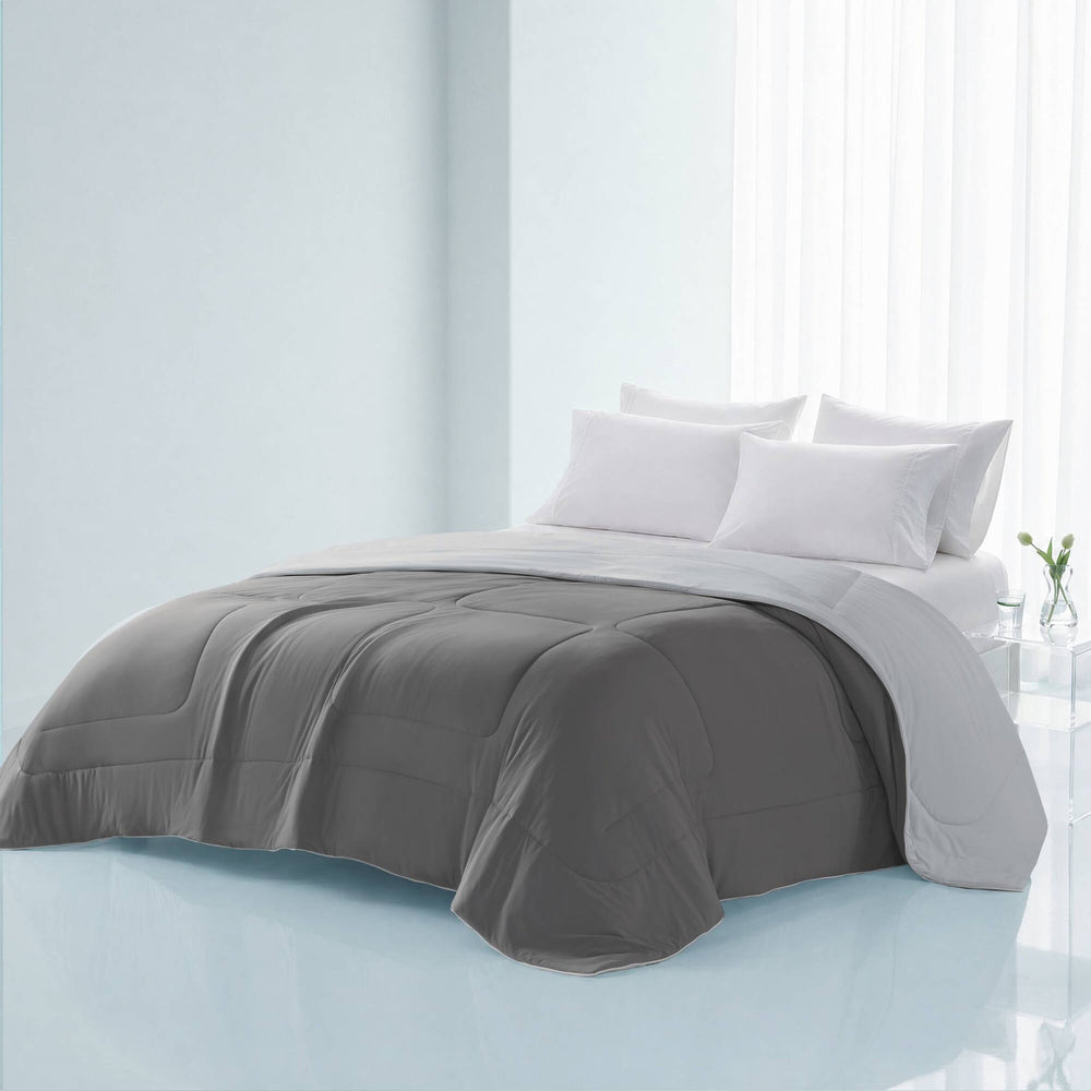 1 Piece King Down Alternative Comforter,Grey Media 15